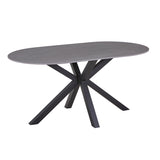 Masa Makrey ceramica marmura gri metal, negru, 160x90x75 cm