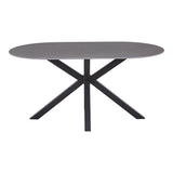 Masa Makrey ceramica marmura gri metal, negru, 160x90x75 cm