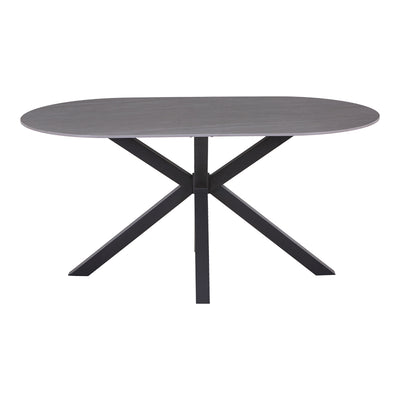 Masa Makrey ceramica marmura gri metal, negru, 160x90x75 cm, imagine suplimentara