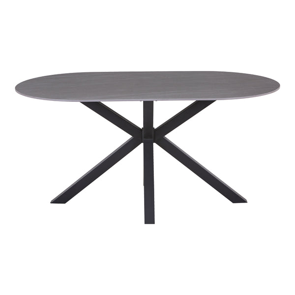 Masa Makrey ceramica marmura gri metal, negru, 160x90x75 cm
