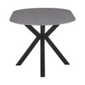 Masa Makrey ceramica marmura gri metal, negru, 160x90x75 cm, detaliu produs