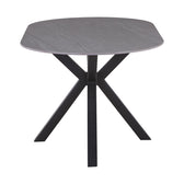 Masa Makrey ceramica marmura gri metal, negru, 160x90x75 cm, detaliu produs