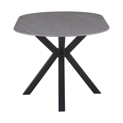 Masa Makrey ceramica marmura gri metal, negru, 160x90x75 cm, detaliu produs