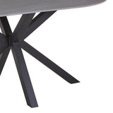 Masa Makrey ceramica marmura gri metal, negru, 160x90x75 cm