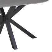Masa Makrey ceramica marmura gri metal, negru, 160x90x75 cm, foto produs