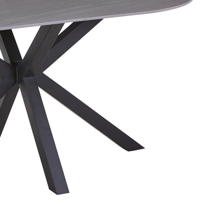 Masa Makrey ceramica marmura gri metal, negru, 160x90x75 cm, foto produs