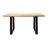 Masa Miles din lemn de acacia solid cu grosimea de 4-4cm, Natural, 160x90x76 cm