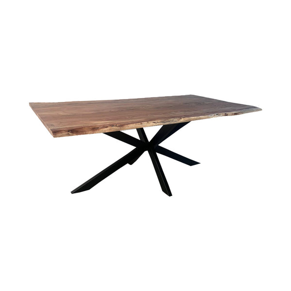 Masa Miles din lemn de salcam solid cu grosimea de 4-4 cm, Natural, 180x90x76 cm