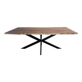 Masa Miles din lemn de salcam solid cu grosimea de 4-4 cm, Natural, 180x90x76 cm, detaliu produs