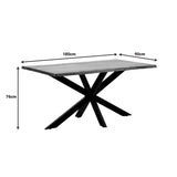Masa Miles din lemn de salcam solid cu grosimea de 4-4 cm, Natural, 180x90x76 cm