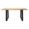 Masa Miles din lemn masiv de acacia 4-4cm, Natural, 180x90x76 cm, detaliu produs