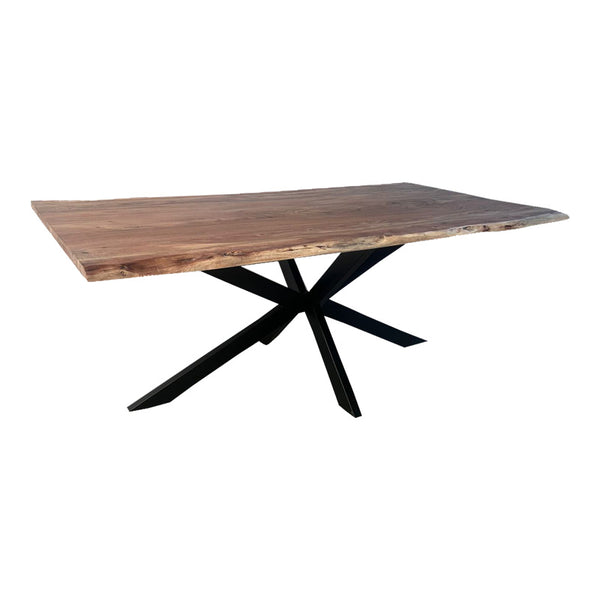 Masa Miles, lemn de acacia masiv ton, Natural, 200x100x76 cm