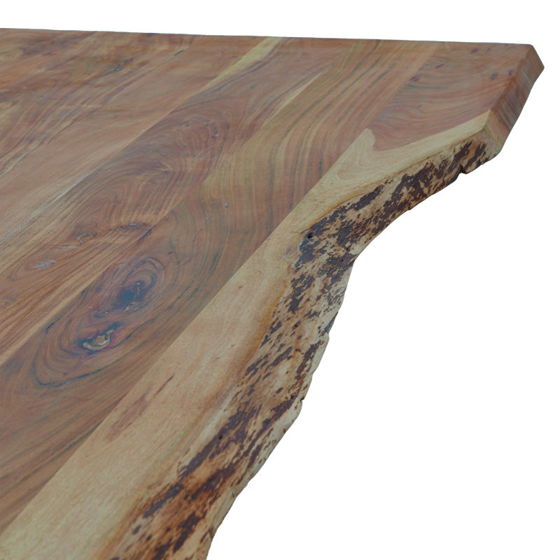 Masa Miles, lemn de acacia masiv ton, Natural, 200x100x76 cm