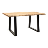 Masa Miles Slim Boho, Lemn de salcam, Grosime 3.7 cm, Natural, 200x96x76 cm