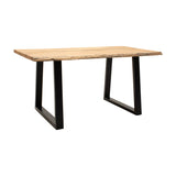 Masa Miles Slim din lemn de salcam solid cu aspect, Natural, 160x90x76 cm