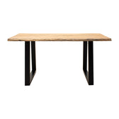 Masa Miles Slim din lemn de salcam solid cu aspect, Natural, 160x90x76 cm, detaliu produs