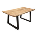 Masa Miles Slim din lemn de salcam solid cu aspect, Natural, 160x90x76 cm, perspectiva suplimentara