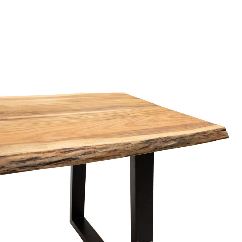 Masa Miles Slim din lemn de salcam solid cu aspect, Natural, 160x90x76 cm, foto produs