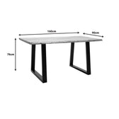 Masa Miles Slim din lemn de salcam solid cu aspect, Natural, 160x90x76 cm, foto produs 6