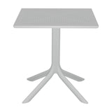 Masă modernă cu design perforat Groovy, Polipropilenă, Alb, 60x60x76 cm