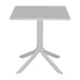 mobilier de gradina Masă modernă cu design perforat Groovy, Alb, Polipropilenă, 60x60x76 cm