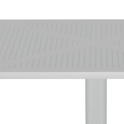 Masă modernă cu design perforat Groovy, Alb, Polipropilenă, 60x60x76 cm, imagine suplimentara
