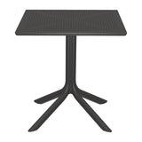 Masă modernă cu suprafață perforată Groovy, design elegant, polipropilenă, Antracit, 60x60x76 cm