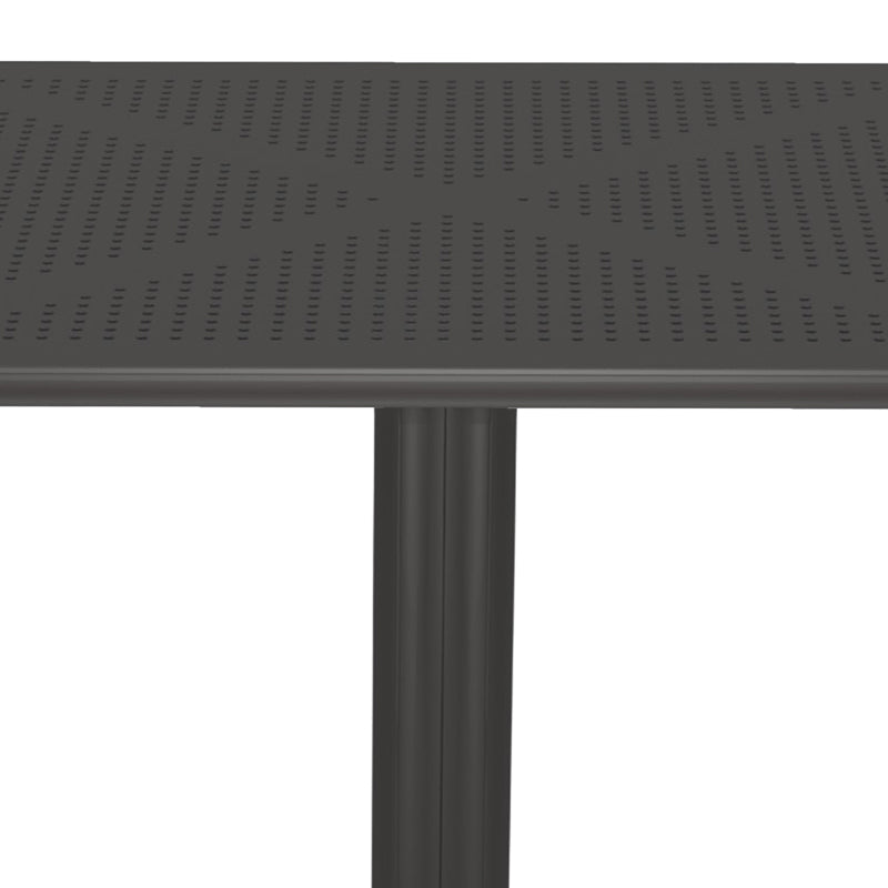Masă modernă cu suprafață perforată Groovy, design elegant, polipropilenă, Antracit, 60x60x76 cm