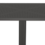 Masă modernă cu suprafață perforată Groovy, design elegant, polipropilenă, Antracit, 60x60x76 cm