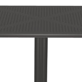 Masă modernă cu suprafață perforată Groovy, design elegant, polipropilenă, Antracit, 60x60x76 cm, imagine suplimentara