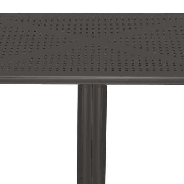 Masă modernă cu suprafață perforată Groovy, design elegant, polipropilenă, Antracit, 60x60x76 cm
