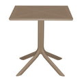 mobilier de gradina Masă Modernă Groovy cu Design Perforat, Cappuccino, 60x60x76 cm