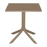 Masă Modernă Groovy cu Design Perforat, Cappuccino, 60x60x76 cm