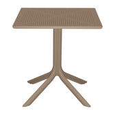 mobilier de gradina Masă Modernă Groovy cu Design Perforat, Cappuccino, 60x60x76 cm