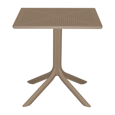 mobilier de gradina Masă Modernă Groovy cu Design Perforat, Cappuccino, 60x60x76 cm