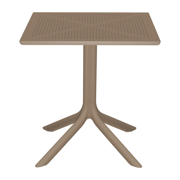 Masă Modernă Groovy cu Design Perforat, Cappuccino, 60x60x76 cm