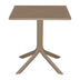 mobilier de gradina Masă Modernă Groovy cu Design Perforat, Cappuccino, 60x60x76 cm