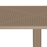 Masă Modernă Groovy cu Design Perforat, Cappuccino, 60x60x76 cm