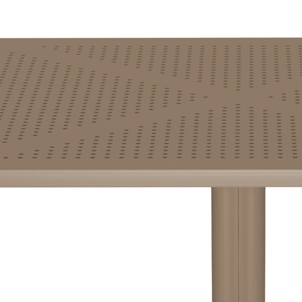 Masă Modernă Groovy cu Design Perforat, Cappuccino, 60x60x76 cm