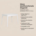 Masa Multifunctionala Adore, Alb Lucios, 110 x 77 x 70 cm
