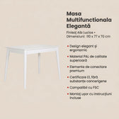 Masa Multifunctionala Adore, Alb Lucios, 110 x 77 x 70 cm