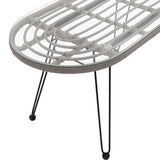 Masa Naoki metal-sticla, Gri - Natural, 100x45x46 cm - Gri