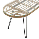 Masa Naoki metal-sticla, Gri - Natural, 100x45x46 cm - Natural