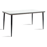 Masa Naoki metal sticla, Gri - Natural, 160x90x78 cm - Gri