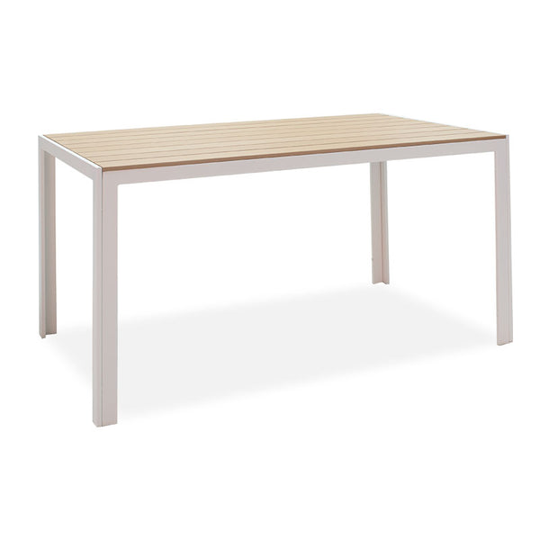 Masa Nares aluminiu alb-plywood Natural 140x80x73 cm, 80x140 cm