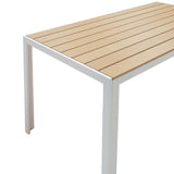 Masa Nares aluminiu alb-plywood Natural 140x80x73 cm, 80x140 cm - Natural