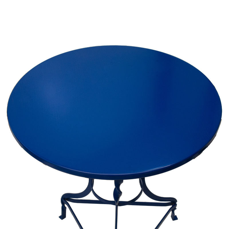 Masa Noah alb Stejar metalica, D58x72 cm - Albastru