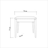 Masă Oliver Kare -  Black Barok Dining Table, Negru, 77x70x70 cm