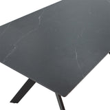Masa Olivet, neagra, 180x90x75 cm
