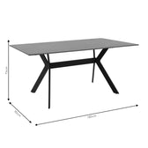 Masa Olivet, neagra, 180x90x75 cm, perspectiva suplimentara